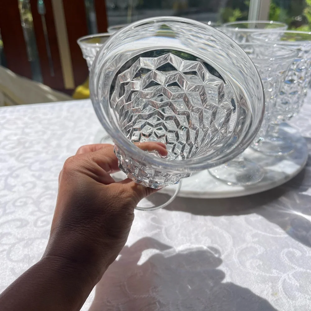 4 Elegant Crystal Glass Goblet Set of 4 vintage Fostoria